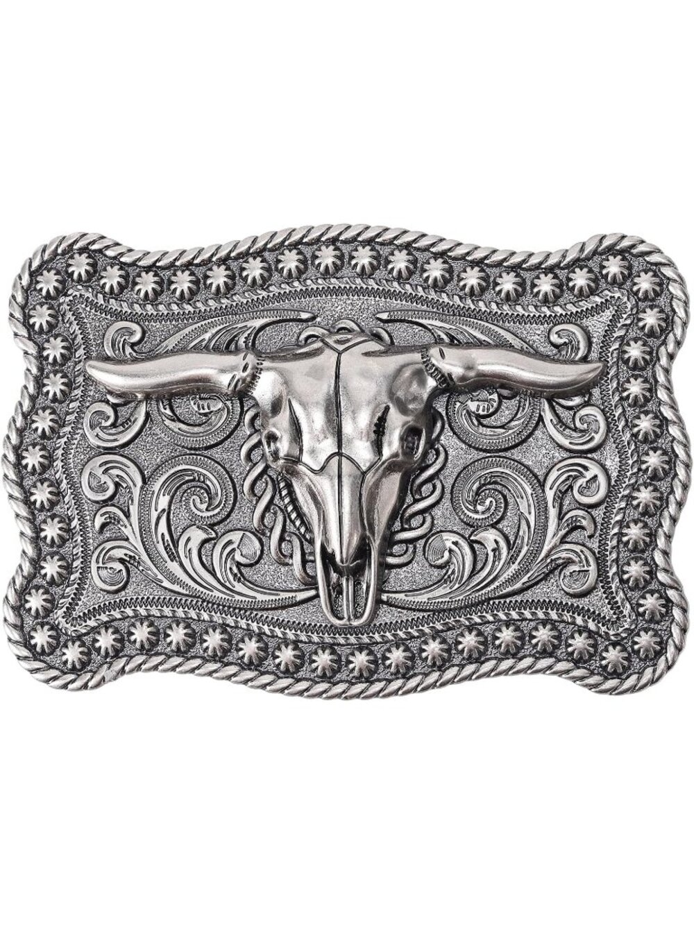 Men Silver Bull Bull Cowboy Buckle Vintage Texas Rodeo Belt